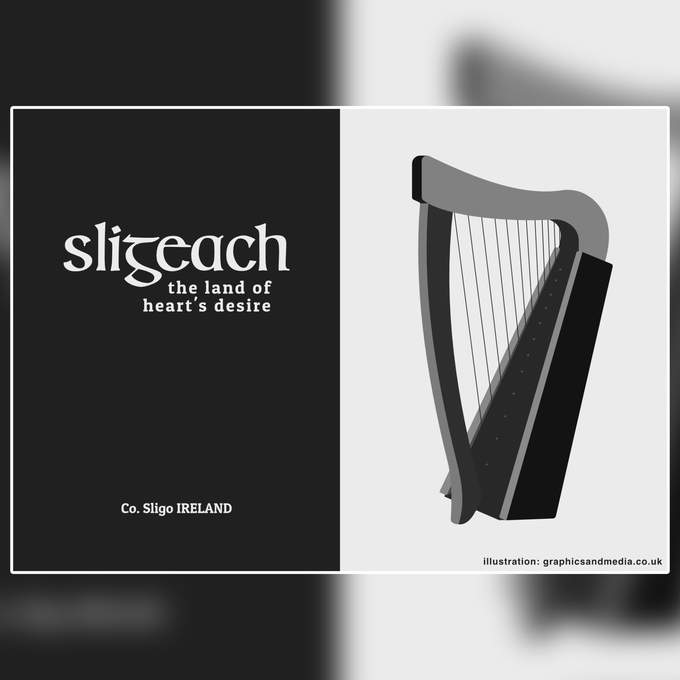 Sligo Town County Sligo Ireland Illustration of harp