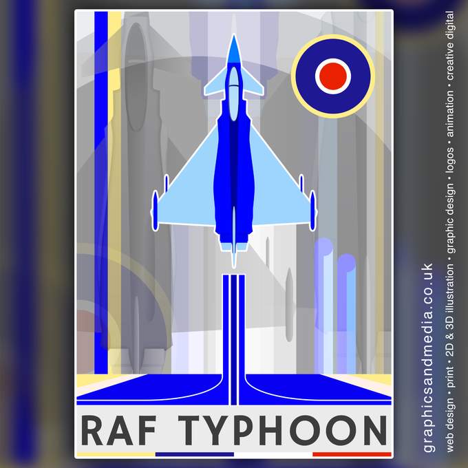 Scarborough Lincoln Royal Air Force Typhoon RAF Eurofighter MOD Poster Graphic Design Illustration Mount Pleasent Coningsby Red Arrows