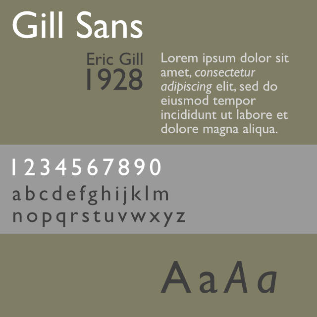 Gill Sans typeface font Graphic Design Poster North Yorkshire
